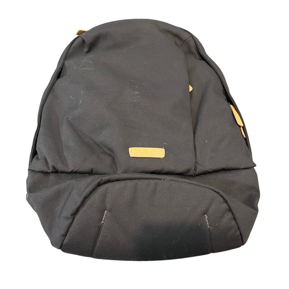 Bellroy Classic Backpack Unisex OS Black Canvas Leather Trim‎ Laptop Pocket